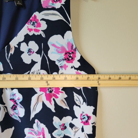 Banana Republic Women's Blue Pink White Floral Sleeveless A-line Mini Dress Sz 6 - Picture 5 of 10